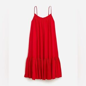 J Crew Ruffle Beach Dress in airy gauze, NWT, size medium-large, Venetian red